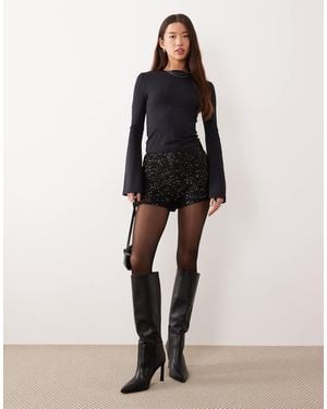 Never Fully Dressed Pantalones Muy Cortos Negros De Lentejuelas De - Neutro