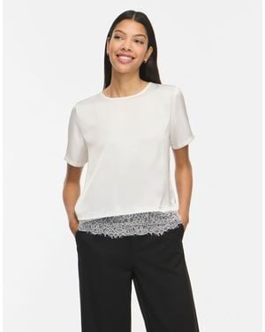 Vila Short Sleeved Top - White
