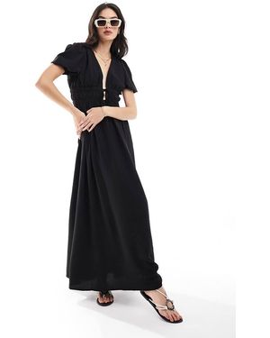 The Frolic Yasha Tie Detail Maxi Beach Dress - Black