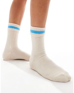 ASOS – socken mit blauen streifen - Weiß