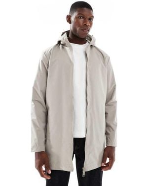 Brave Soul Zip Through Collared Jacket With Pocket Detail - Natural