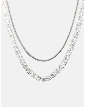 Pull&Bear 2-pack Of Chain Necklaces - White