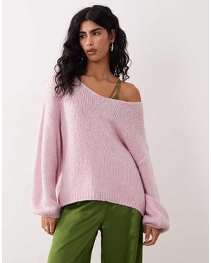 Jdy Oversized Reversible Knit Jumper - Pink