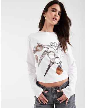 Muse Assembly Top De Manga Larga Con Gráfico Victoria - Blanco