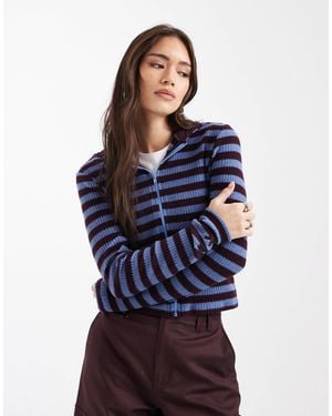 Collusion – gestreifte kapuzenjacke - Blau