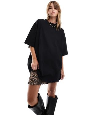 ASOS Longline Heavyweight Oversized T-Shirt - Black