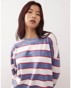 Lioness Horizon Cotton Rich Crew Neck Long Sleeve Oversized T-shirt - White
