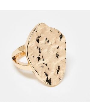 ASOS Molten Hammered Texture Ring - Natural