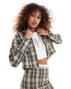 Something New Camicia Oversize Corta A Quadri E - Bianco