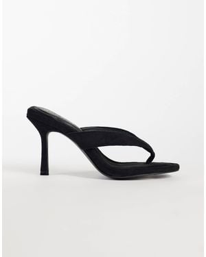 Public Desire Alma Heeled Toe Post Sandals - Black