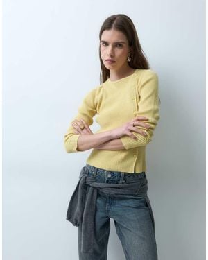 ASOS Cardigan Lavorato A Maglia Asimmetrico Con Bottoni - Bianco