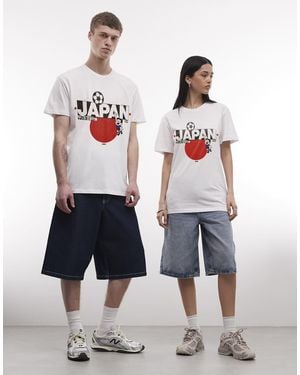 PRNT Japan Football Mascot Graphic Relaxed Fit T-Shirt - White