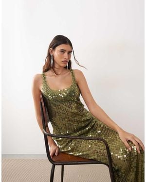 ARRANGE Sheer Disc Sequin Maxi Vest Dress - Multicolour