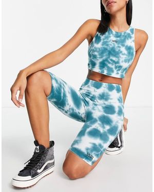 Vans Leggings cortos es y blancos con efecto tie dye flying v - Azul