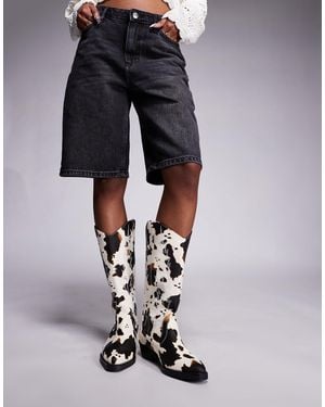 Public Desire Koiboi Western Ankle Boots - Blue