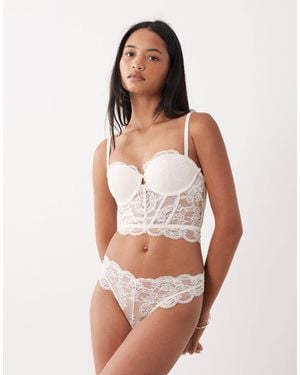 ASOS Bridal Lola Lace Underwired Corset - Gray