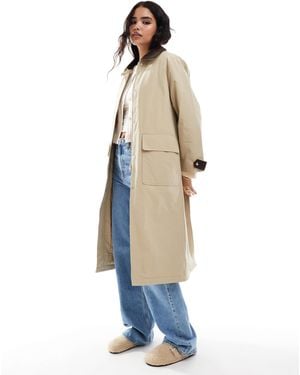 Stradivarius – locker geschnittene parka-jacke - Blau
