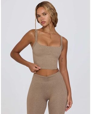 Bo&Tee Bo + Tee Cropped Tank Top - Brown