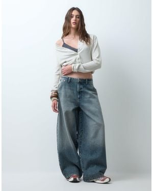 Collusion X006 xl balloon-jeans mit niedrigem bund - Grau