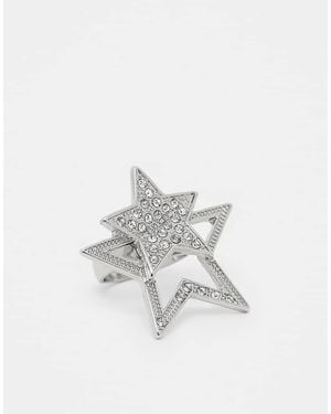 Reclaimed (vintage) Ring Met Oversized Ster - Wit