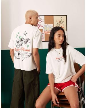 ASOS Disney Pixar Unisex Oversized T-shirt With Toy Story Pizza Planet Prints - Black