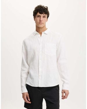 Cotton On Relaxed Linen Long Sleeve Shirt - White
