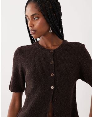 ASOS – kurzärmlige, strukturierte strickjacke - Schwarz
