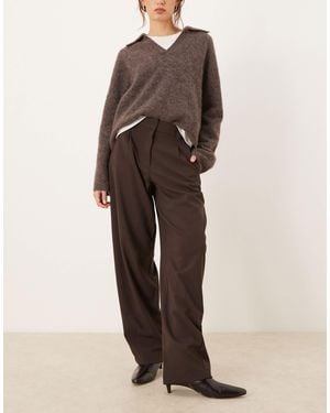 ASOS Tailored Arch Barrel Pants - Brown