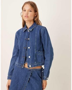 Nobody's Child Scallop Denim Jacket Co-Ord - Blue