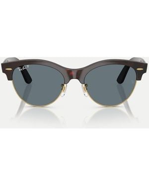 Ray-Ban Gafas De Sol Rojo Efecto Carey Y Doradas Con Lentes Azules Polarizadas Clubmaster De