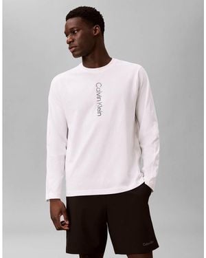Calvin Klein Performance Long Sleeve Graphic T-shirt - White