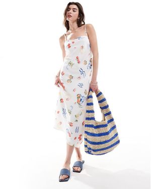 Abercrombie & Fitch Maxi-Jurk Met Picknick-Print - Wit