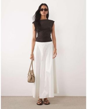 ASOS Cotton Sateen Volume Circle Skirt - White