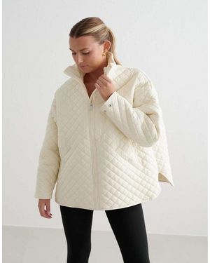 Aim'n Almond Oversized Quilted Jacket - Natural