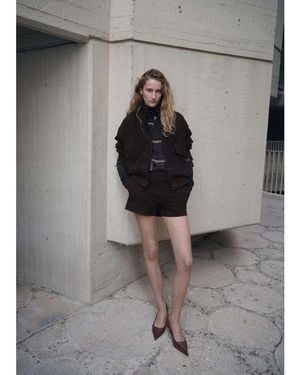 Mango Sienna Real Suede Jacket - Grey