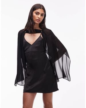 ASOS Cape Overlay Mini Dress - Black