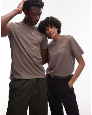 Timberland Small Script Chest Logo T-Shirt - Brown