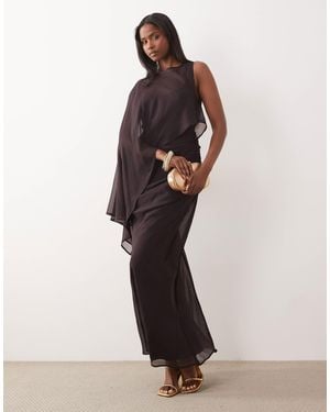 ASOS Draped Batwing Asymmetric One Sleeve Maxi Dress - Multicolor