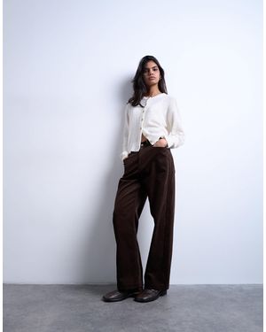 TOPSHOP Cord High Rise Barrel Pants - White