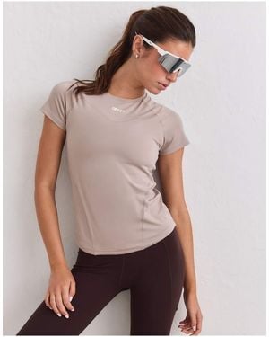 Aim'n Donker Klei Zachte Basic Top Met Korte Mouwen - Meerkleurig