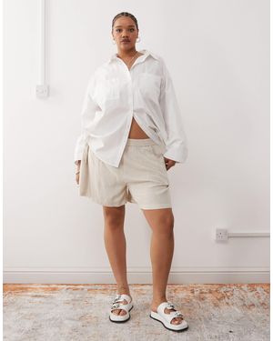 Noisy May – shorts aus leinenmix - Natur