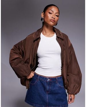 River Island Bubble Hem Bomber Jacket - Grey