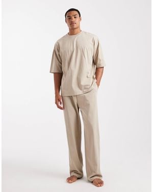 ASOS Oversized Pyjamas Set - Natural