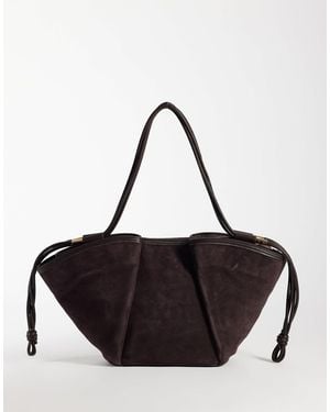 Dolce Vita Maro Suede Shoulder Tote Bag - Black