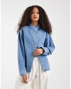 ASOS Wrap Front Denim Jacket - Blue
