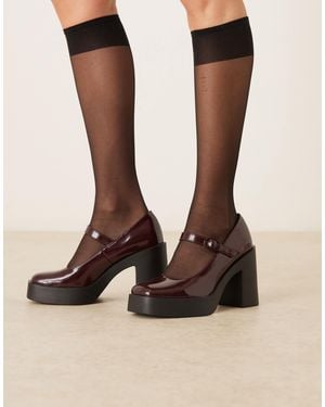 ASOS Peso Platform Mary Jane High Heel Shoes - Black