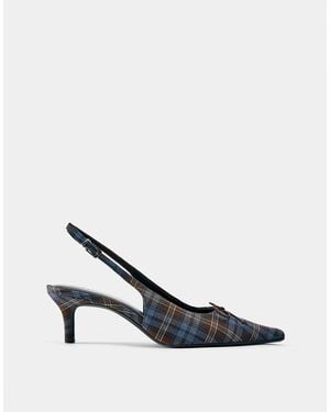 Pull&Bear Escarpins slingback à carreaux colores - Blanc