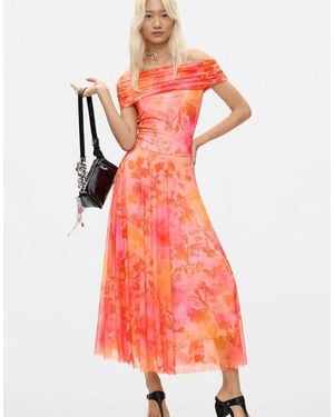 Desigual Maxi Mesh Dress - Red