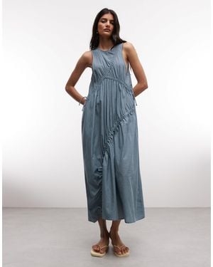 Collusion – hochgeschlossenes midikleid - Blau