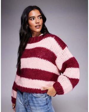 Kiwi & Co Lovebug Hand Knitted Balloon Sleeve Crew Neck Jumper - Red